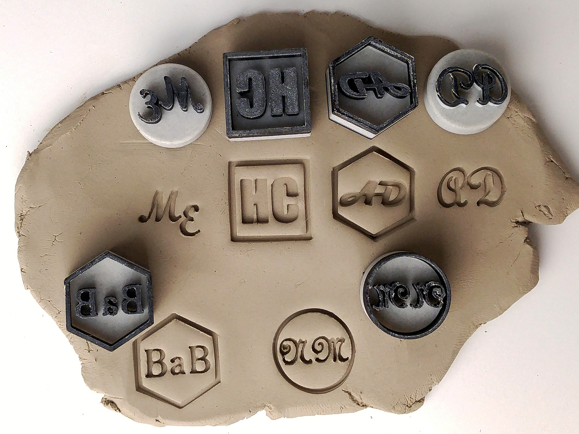 3D Printed Personalized Stamps For Pottery